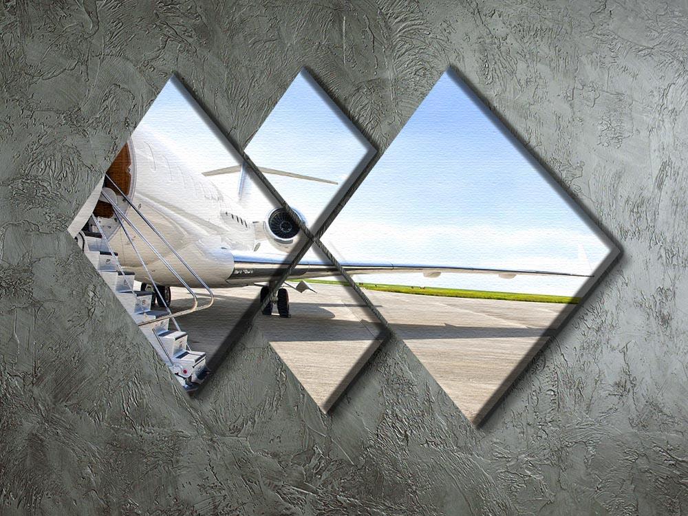 Stairs with Jet Engine 4 Square Multi Panel Canvas  - Canvas Art Rocks - 2