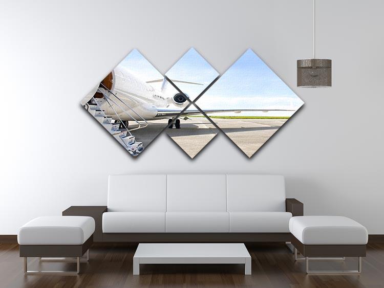 Stairs with Jet Engine 4 Square Multi Panel Canvas  - Canvas Art Rocks - 3
