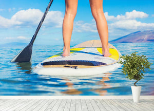 Stand Up Paddle Surfing In Hawaii Wall Mural Wallpaper - Canvas Art Rocks - 4