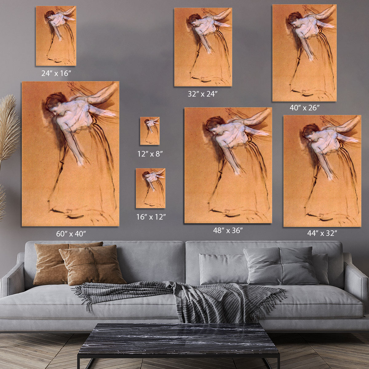 Standing with arms stretched bent to the side by Degas Canvas Print or Poster - Canvas Art Rocks - 7