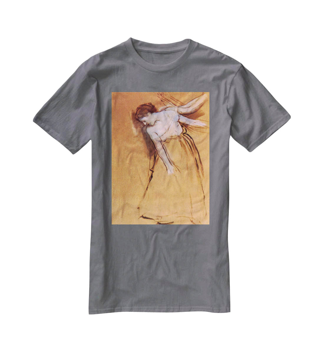 Standing with arms stretched bent to the side by Degas T-Shirt - Canvas Art Rocks - 3