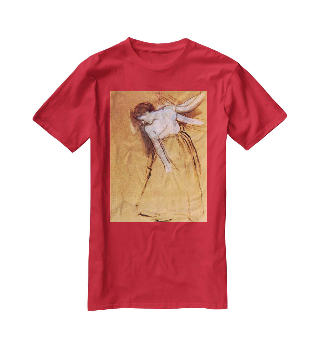 Standing with arms stretched bent to the side by Degas T-Shirt - Canvas Art Rocks - 4