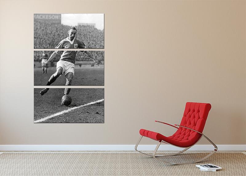 Stanley Matthews playing football 3 Split Panel Canvas Print - Canvas Art Rocks - 2