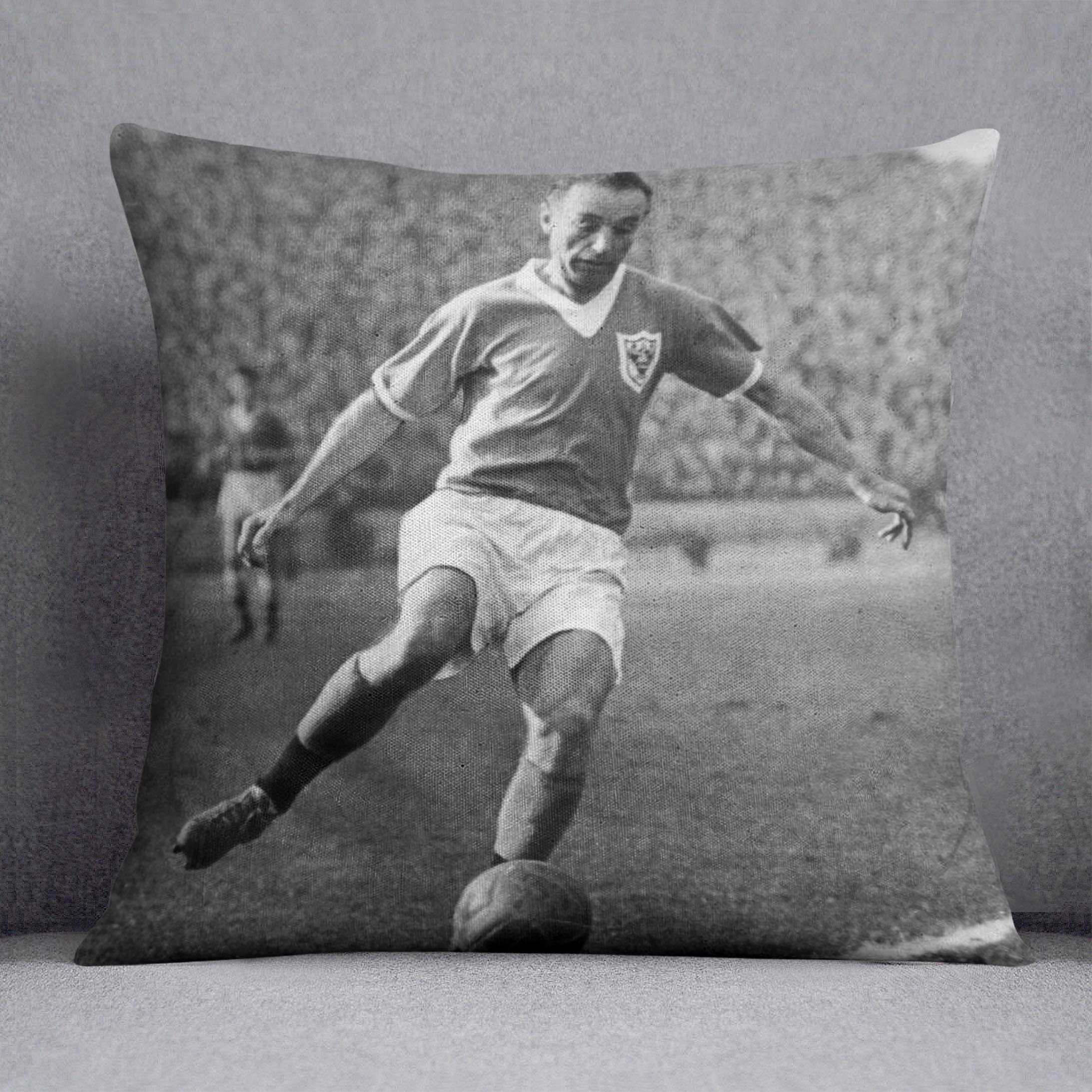 Stanley Matthews playing football Cushion