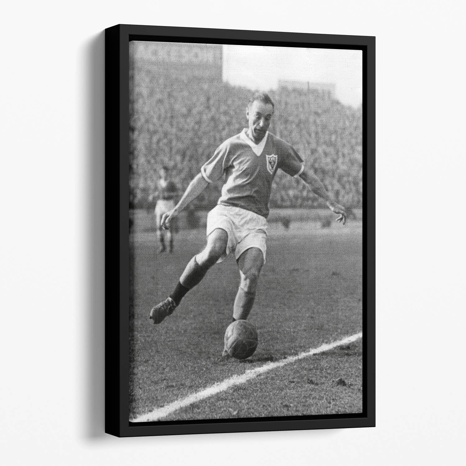 Stanley Matthews playing football Floating Framed Canvas