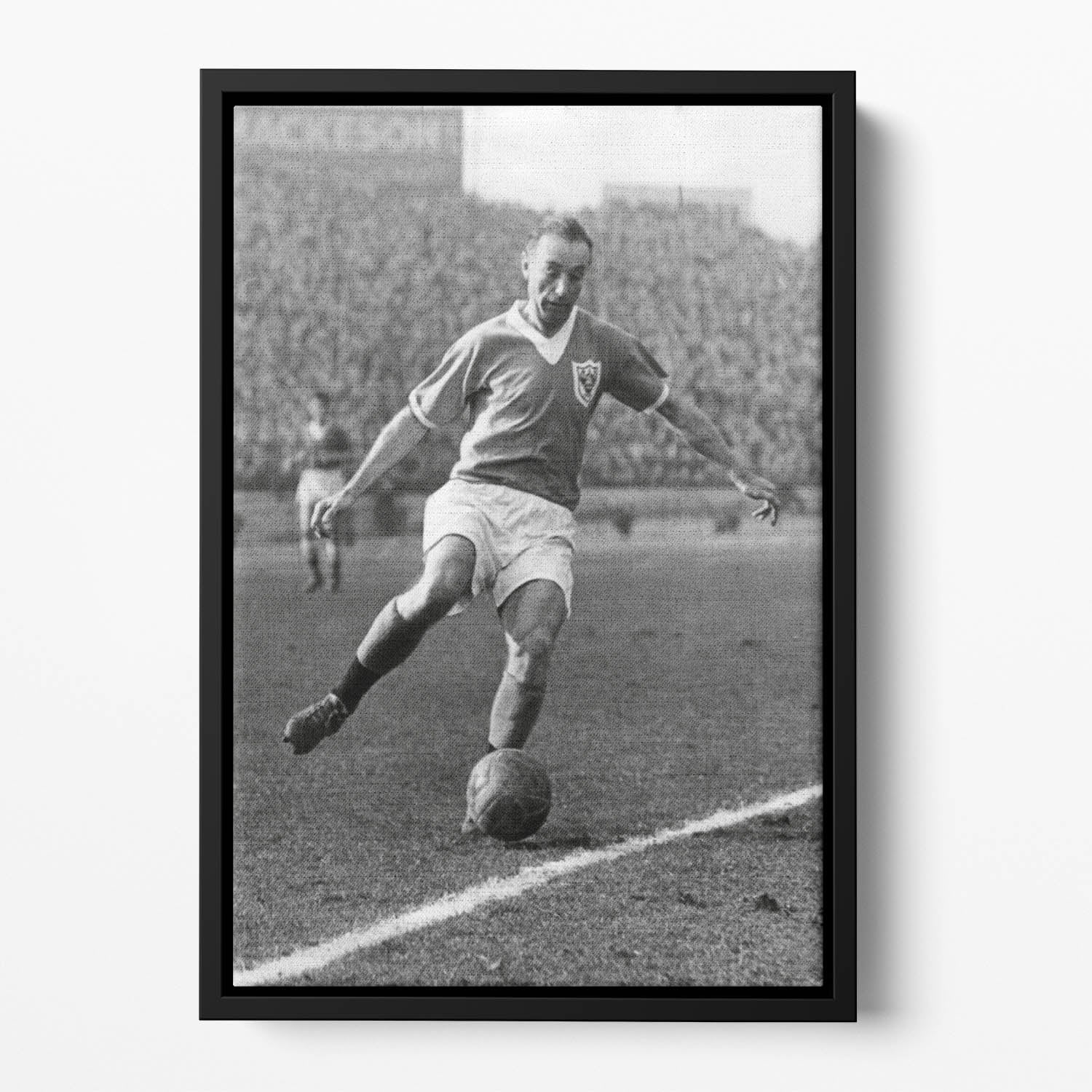 Stanley Matthews playing football Floating Framed Canvas