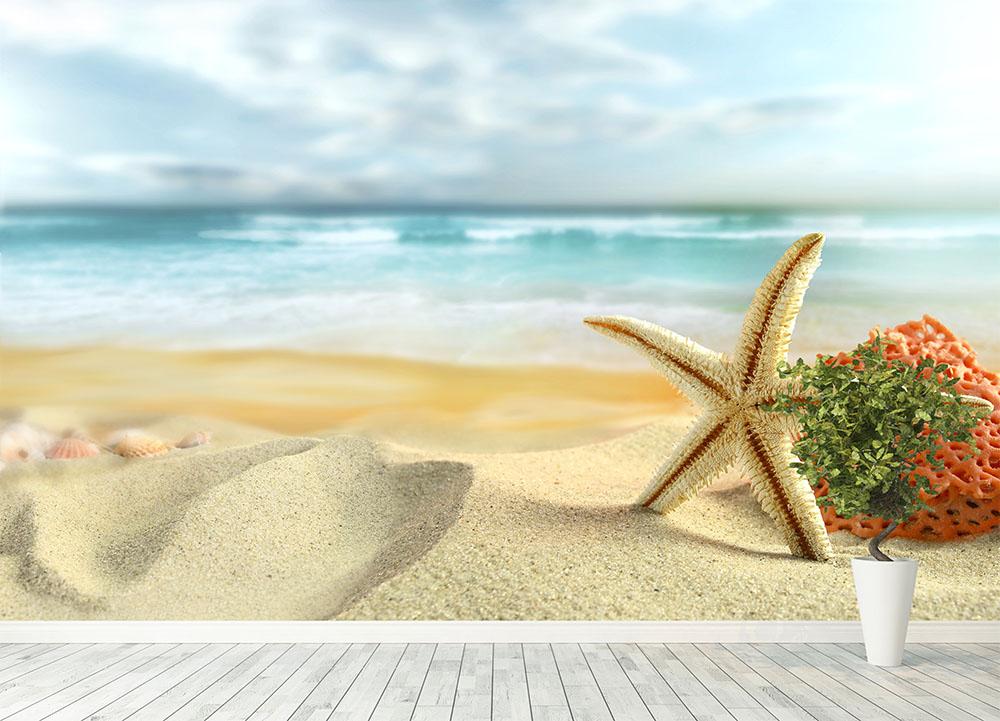 Starfish Wall Mural Wallpaper - Canvas Art Rocks - 4
