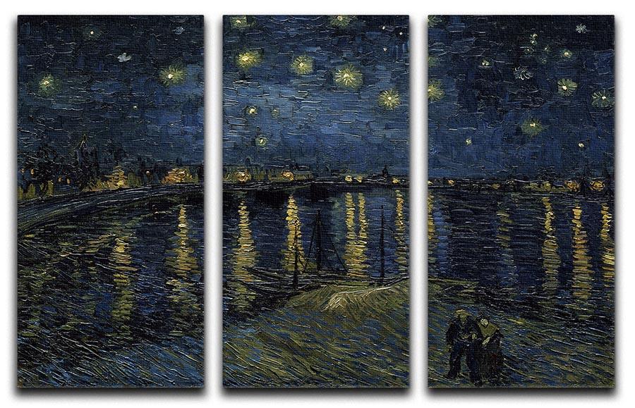 Starry Night over the Rhone 3 Split Panel Canvas Print - Canvas Art Rocks - 1