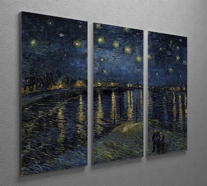 Starry Night over the Rhone 3 Split Panel Canvas Print - Canvas Art Rocks - 2