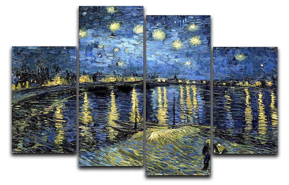 Starry Night over the Rhone 4 Split Panel Canvas  - Canvas Art Rocks - 1