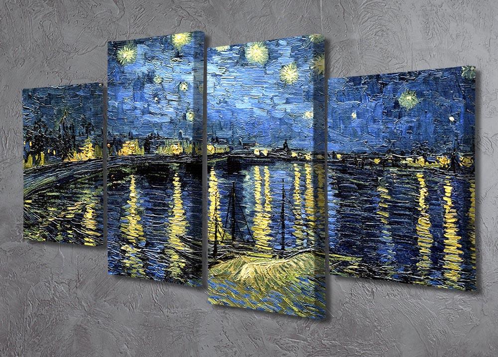 Starry Night over the Rhone 4 Split Panel Canvas - Canvas Art Rocks - 2