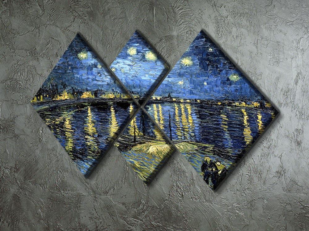 Starry Night over the Rhone 4 Square Multi Panel Canvas - Canvas Art Rocks - 2