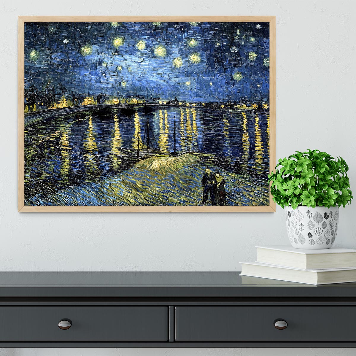 Starry Night over the Rhone Framed Print - Canvas Art Rocks - 4