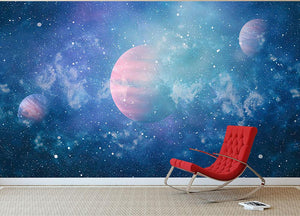 Stary Planet Space Wall Mural Wallpaper - Canvas Art Rocks - 2