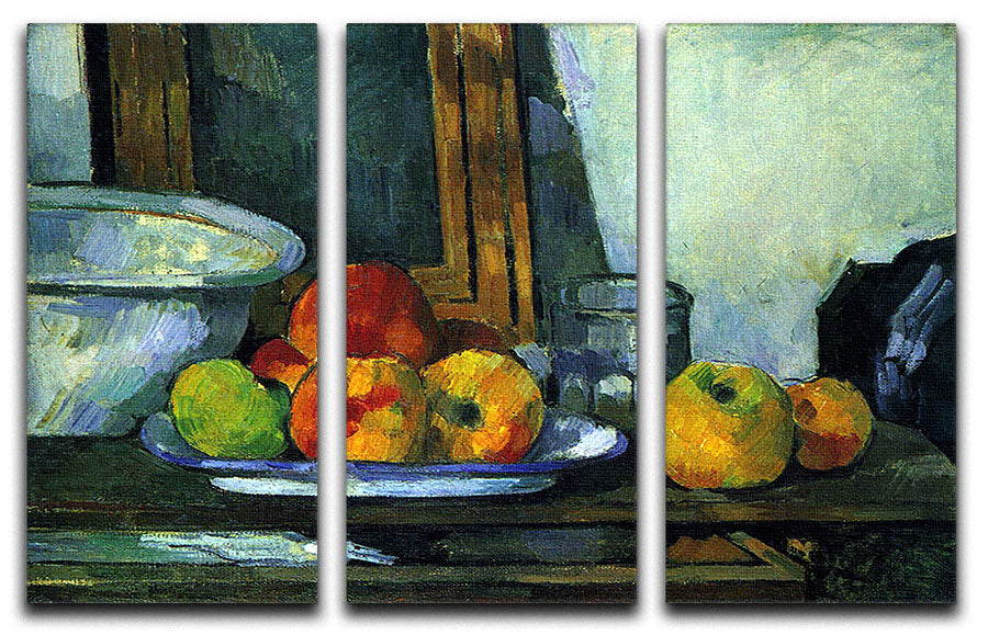 Still-life with an open drawer by Cezanne 3 Split Panel Canvas Print - Canvas Art Rocks - 1