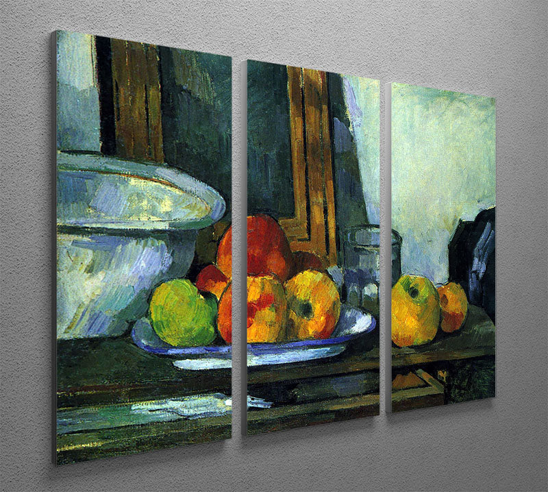 Still-life with an open drawer by Cezanne 3 Split Panel Canvas Print - Canvas Art Rocks - 2