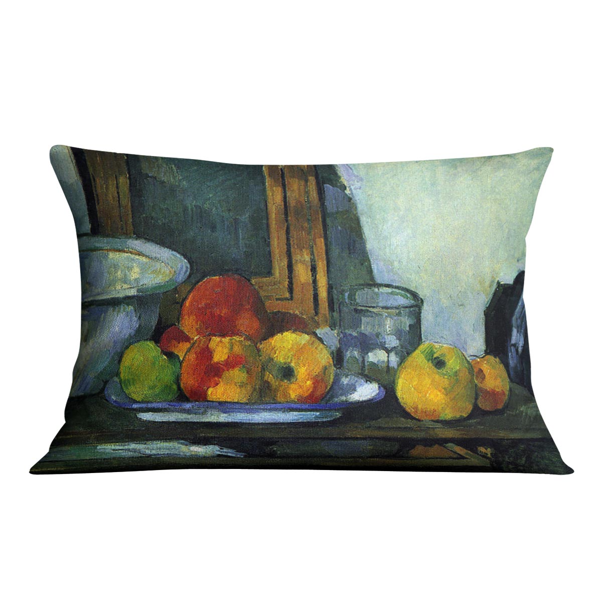 Still-life with an open drawer by Cezanne Cushion