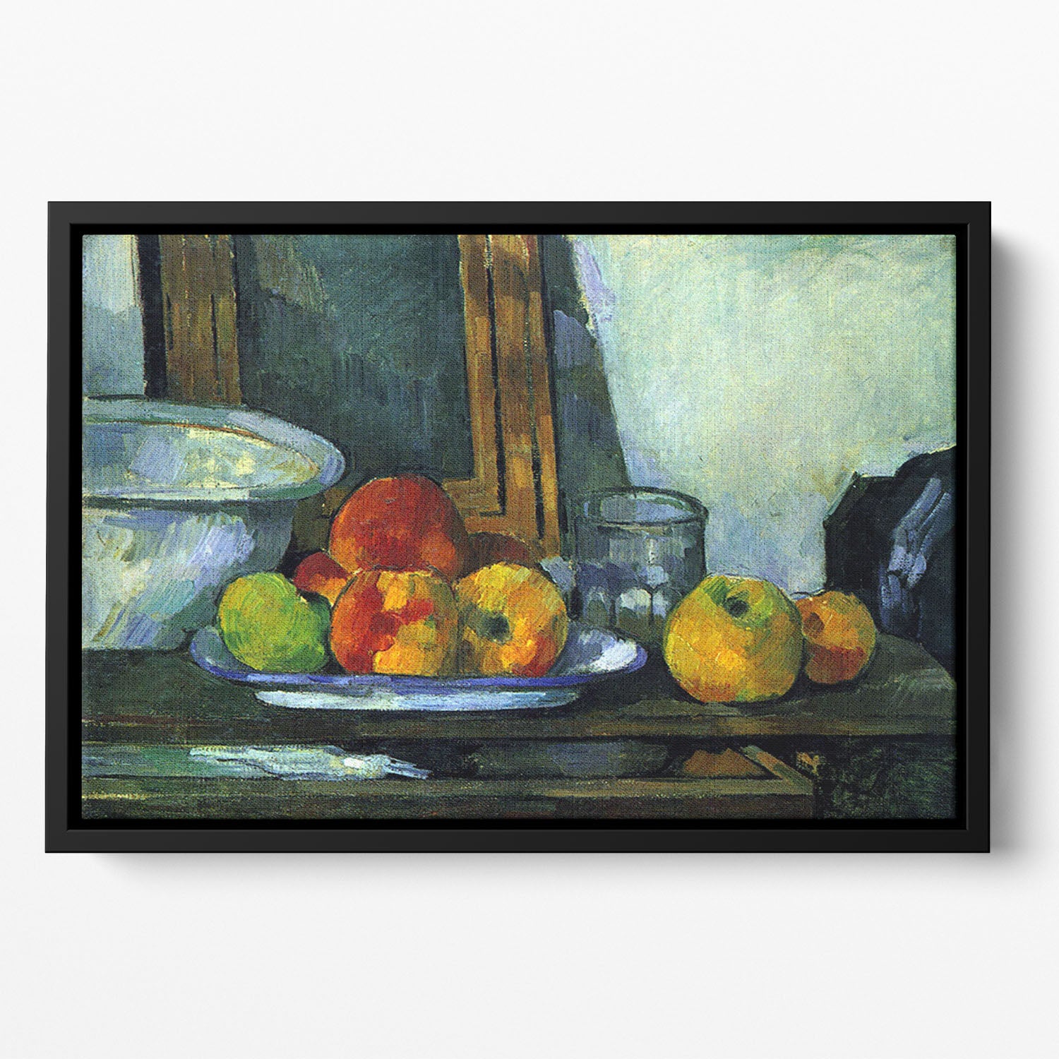 Still-life with an open drawer by Cezanne Floating Framed Canvas - Canvas Art Rocks - 2