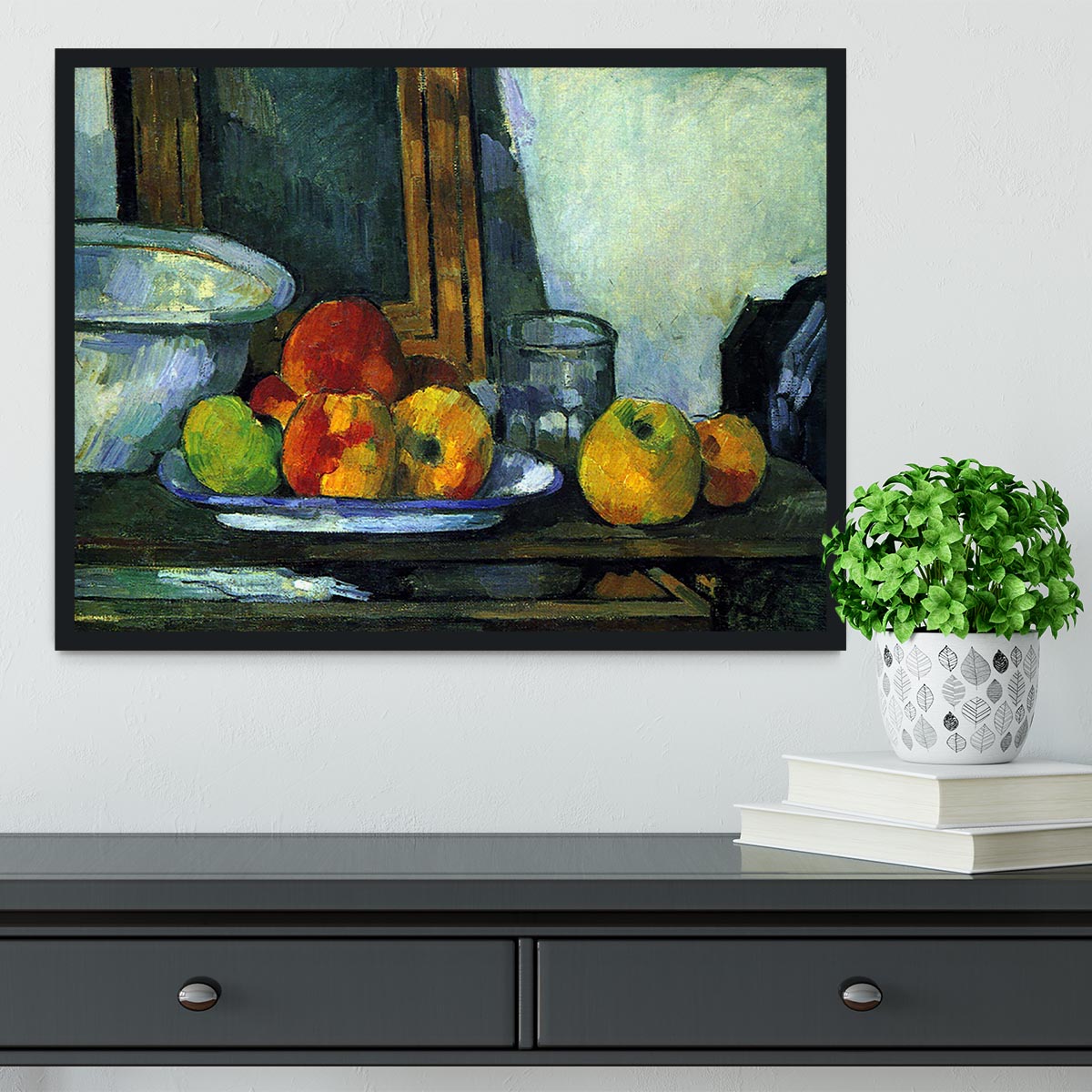 Still-life with an open drawer by Cezanne Framed Print - Canvas Art Rocks - 2