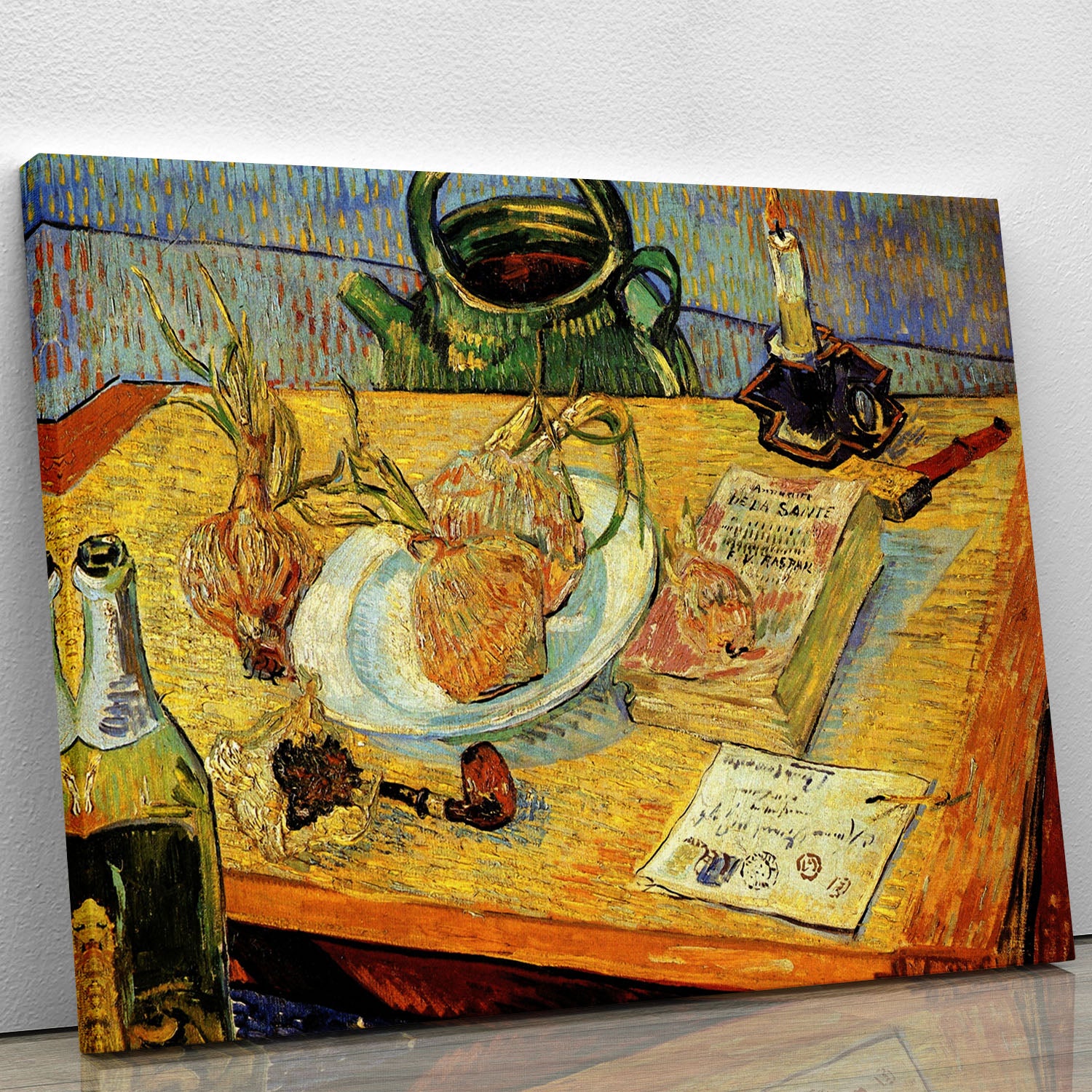 Still Life Drawing Board Pipe Onions and Sealing-Wax by Van Gogh Canvas Print or Poster - Canvas Art Rocks - 1