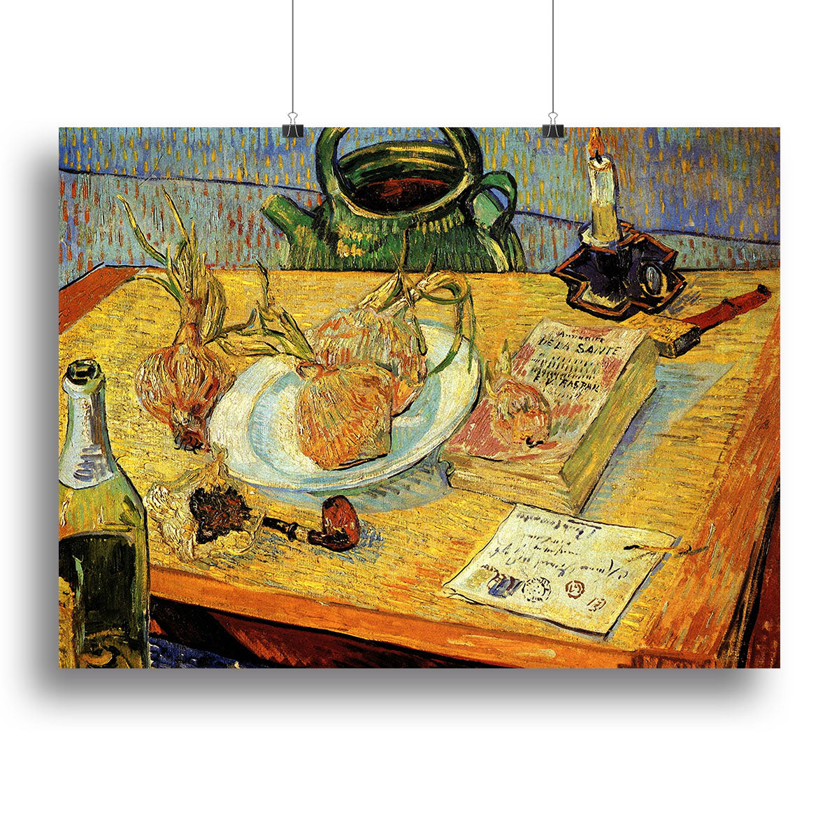 Still Life Drawing Board Pipe Onions and Sealing-Wax by Van Gogh Canvas Print or Poster - Canvas Art Rocks - 2