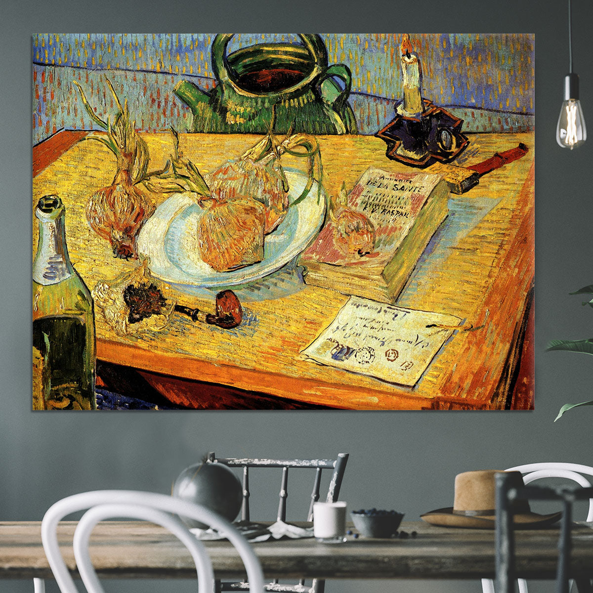 Still Life Drawing Board Pipe Onions and Sealing-Wax by Van Gogh Canvas Print or Poster - Canvas Art Rocks - 3