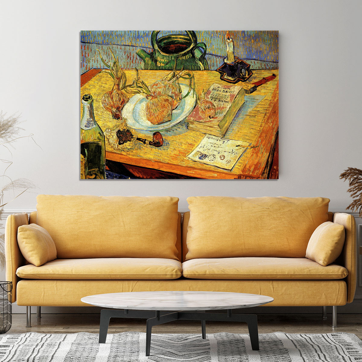 Still Life Drawing Board Pipe Onions and Sealing-Wax by Van Gogh Canvas Print or Poster - Canvas Art Rocks - 4