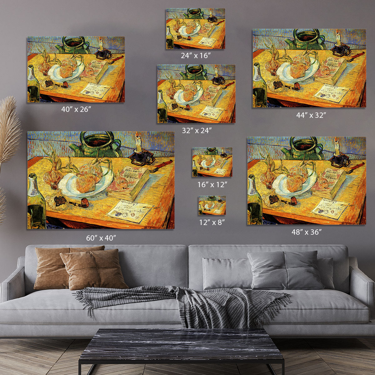 Still Life Drawing Board Pipe Onions and Sealing-Wax by Van Gogh Canvas Print or Poster - Canvas Art Rocks - 7