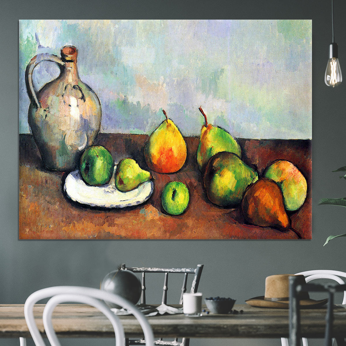 Still Life Jar and Fruit by Cezanne Canvas Print or Poster - Canvas Art Rocks - 3