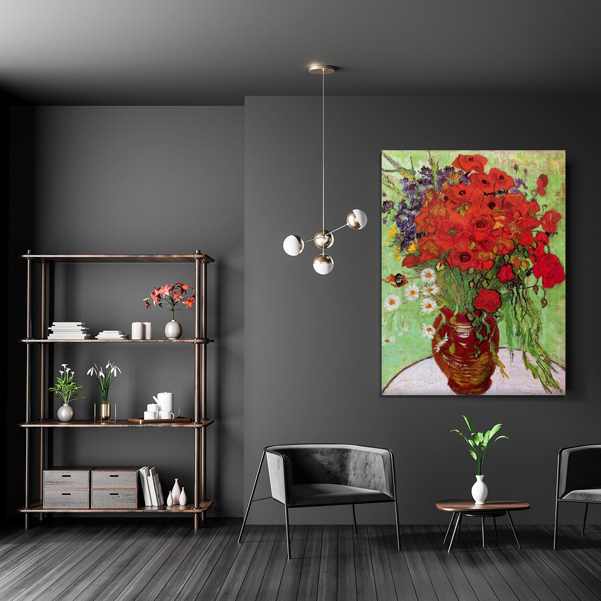 Still Life Red Poppies and Daisies by Van Gogh Canvas Print or Poster - Canvas Art Rocks - 5