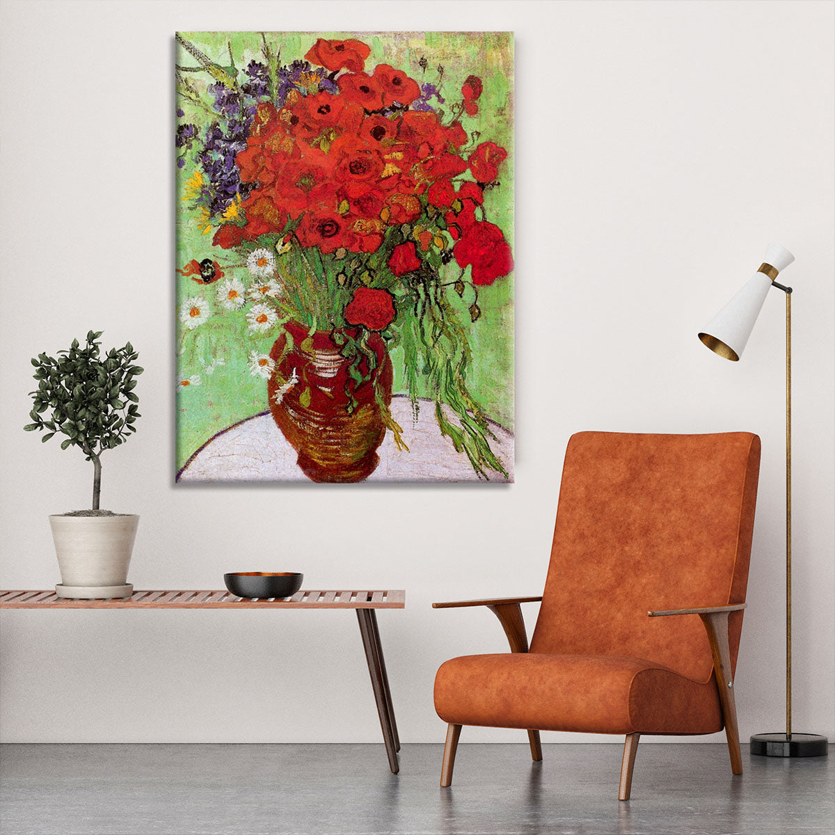 Still Life Red Poppies and Daisies by Van Gogh Canvas Print or Poster - Canvas Art Rocks - 6