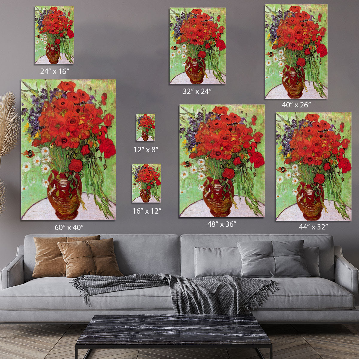 Still Life Red Poppies and Daisies by Van Gogh Canvas Print or Poster - Canvas Art Rocks - 7
