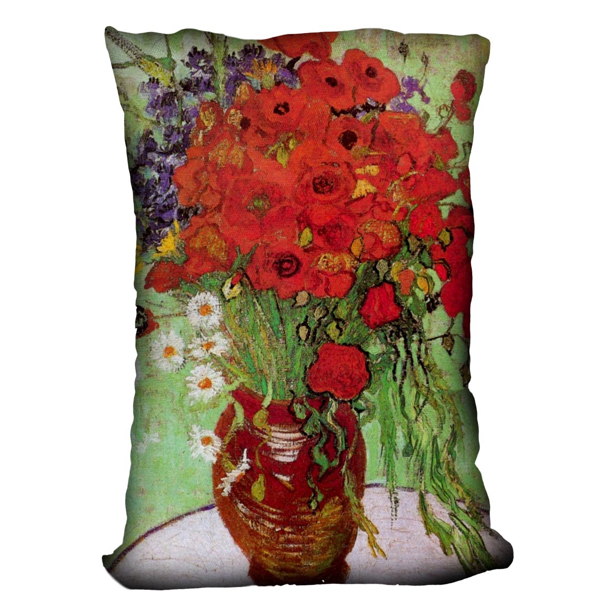 Still Life Red Poppies and Daisies by Van Gogh Cushion