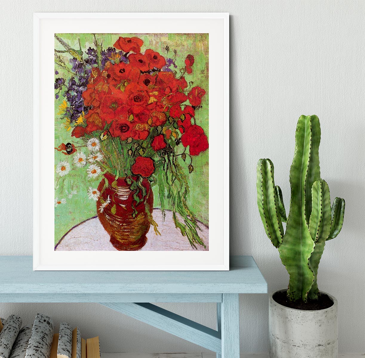 Still Life Red Poppies and Daisies by Van Gogh Framed Print - Canvas Art Rocks - 5