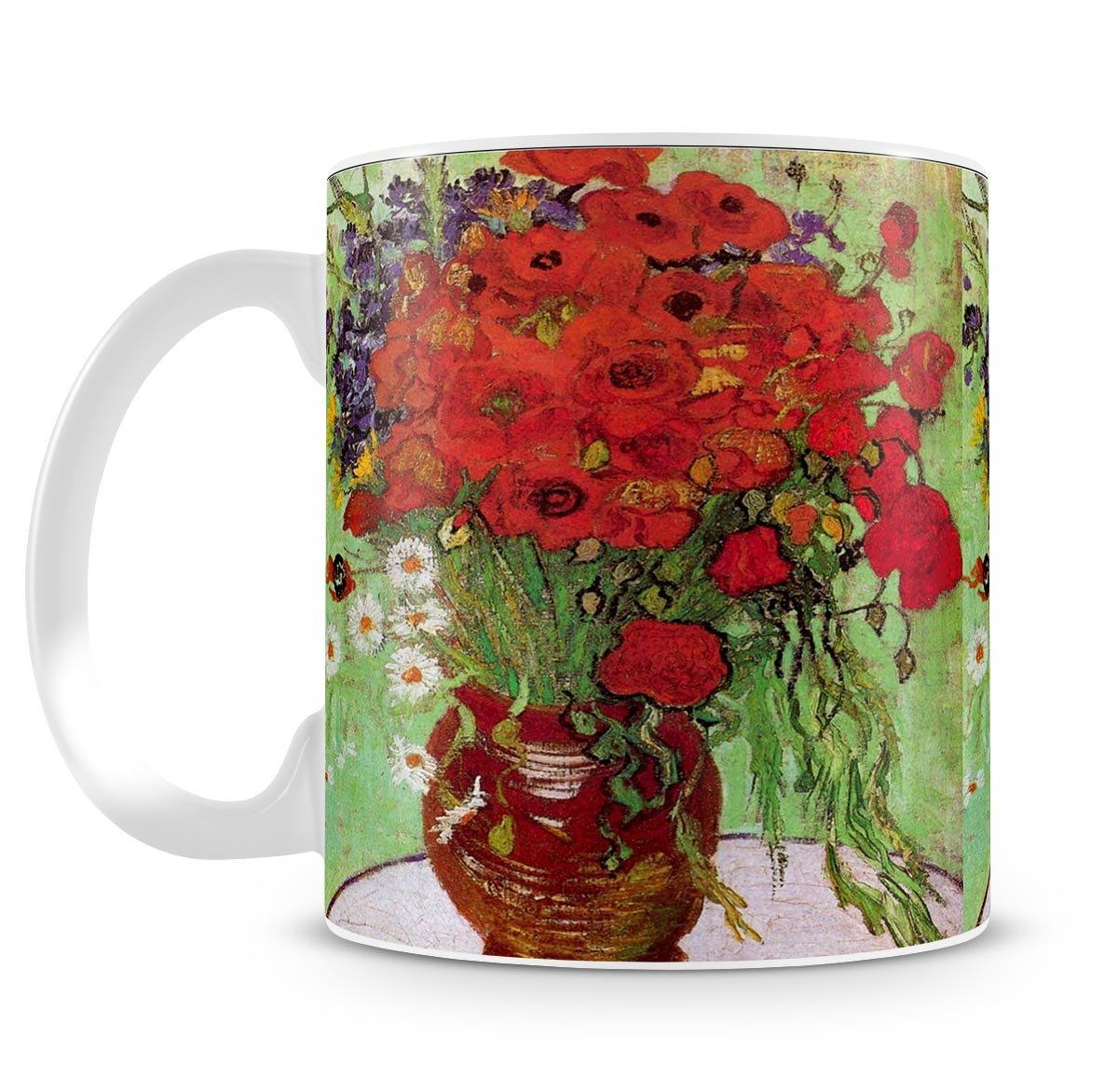 Still Life Red Poppies and Daisies by Van Gogh Mug - Canvas Art Rocks - 4