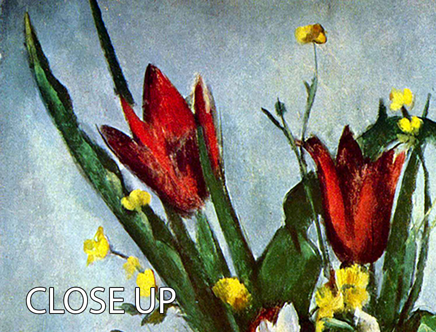 Still Life Tulips and Apples by Cezanne 3 Split Panel Canvas Print - Canvas Art Rocks - 3