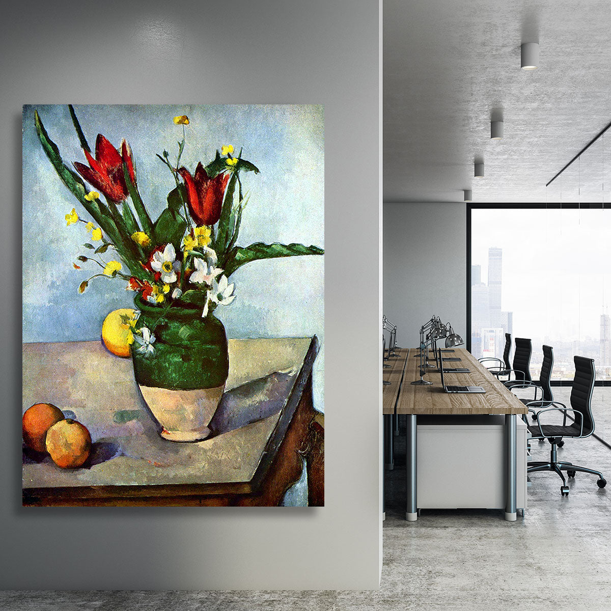 Still Life Tulips and Apples by Cezanne Canvas Print or Poster - Canvas Art Rocks - 3
