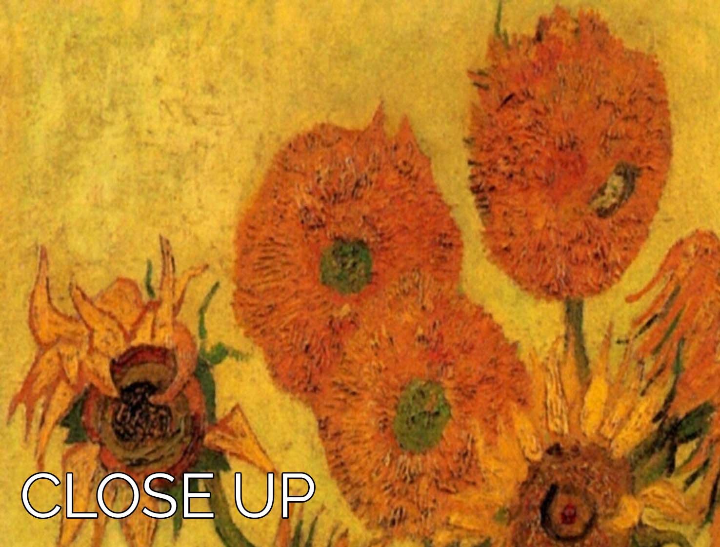 Still Life Vase with Fifteen Sunflowers 2 by Van Gogh 3 Split Panel Canvas Print - Canvas Art Rocks - 3