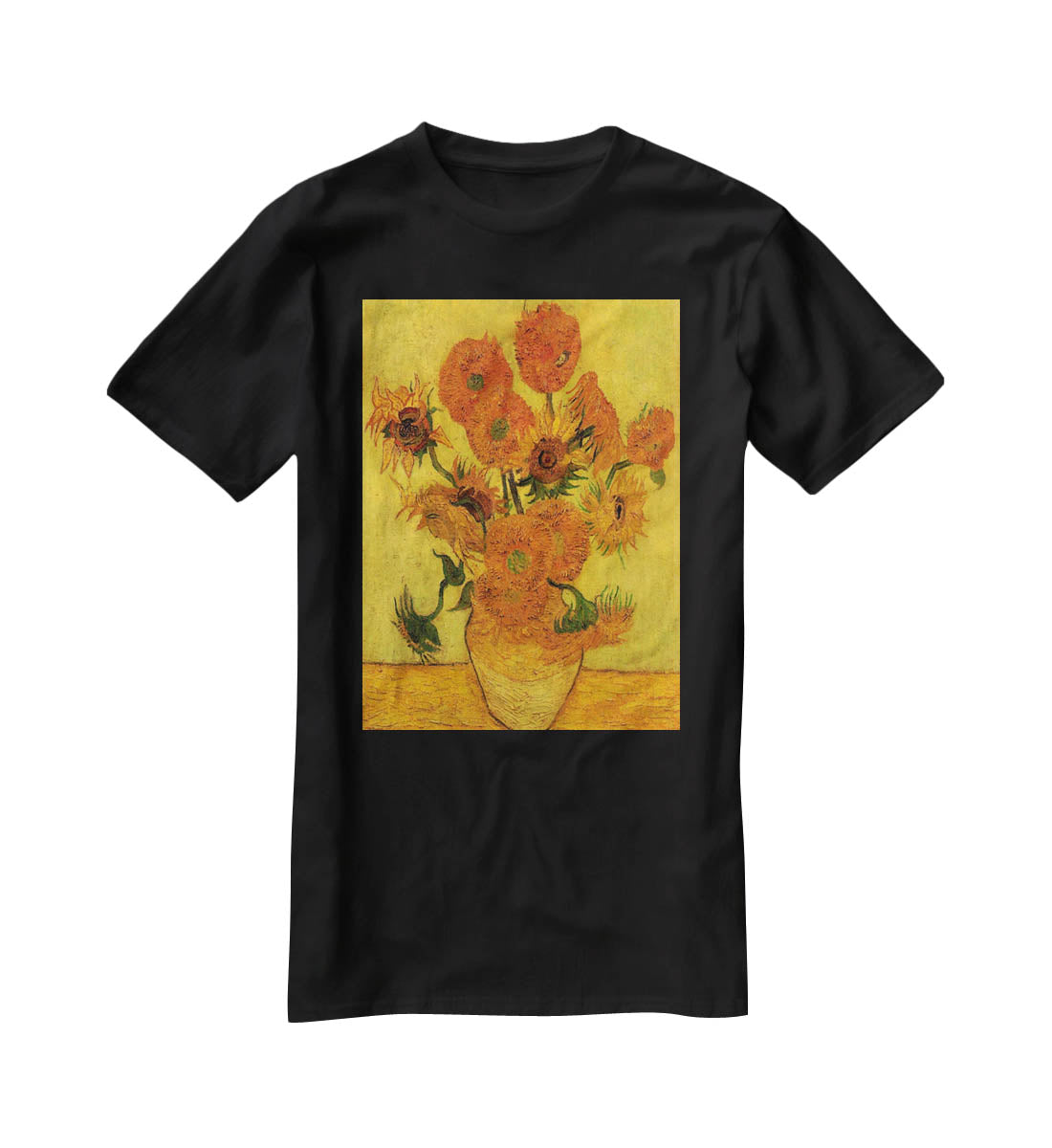 Still Life Vase with Fifteen Sunflowers 2 by Van Gogh T-Shirt - Canvas Art Rocks - 1
