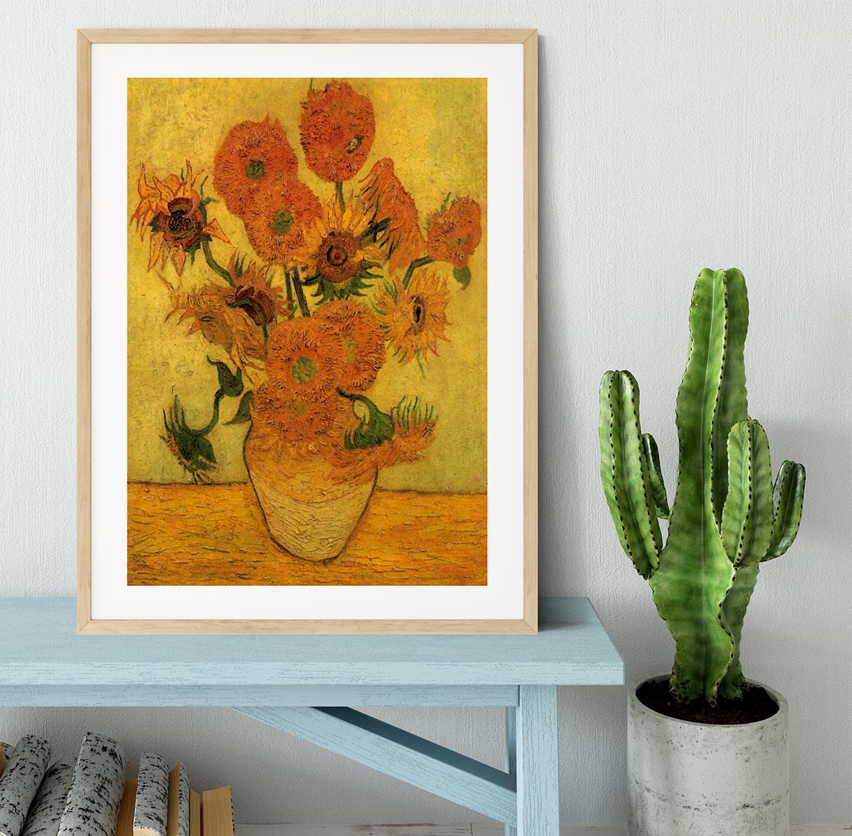 Still Life Vase with Fifteen Sunflowers 2 by Van Gogh Framed Print - Canvas Art Rocks - 3