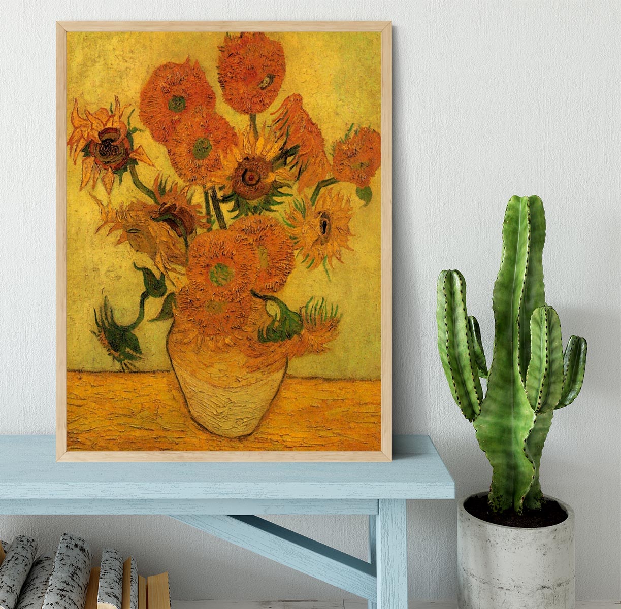 Still Life Vase with Fifteen Sunflowers 2 by Van Gogh Framed Print - Canvas Art Rocks - 4