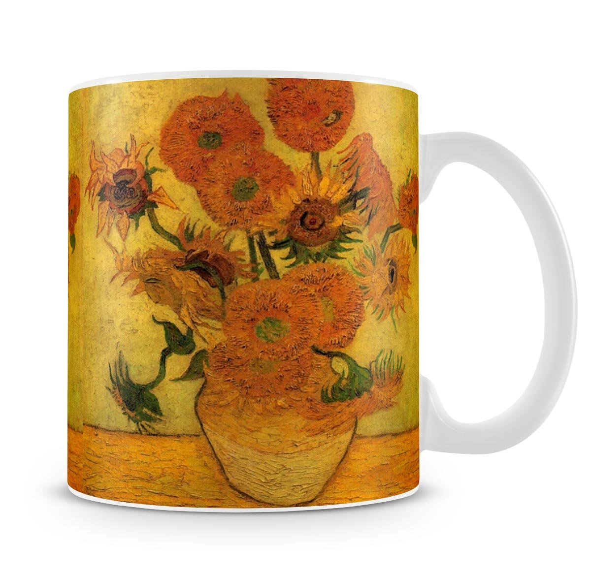 Still Life Vase with Fifteen Sunflowers 2 by Van Gogh Mug - Canvas Art Rocks - 4