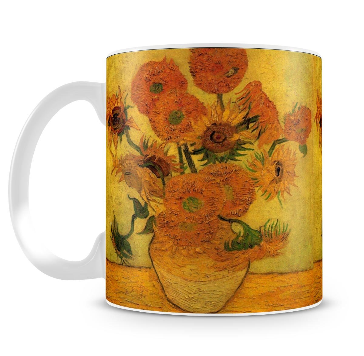Still Life Vase with Fifteen Sunflowers 2 by Van Gogh Mug - Canvas Art Rocks - 4