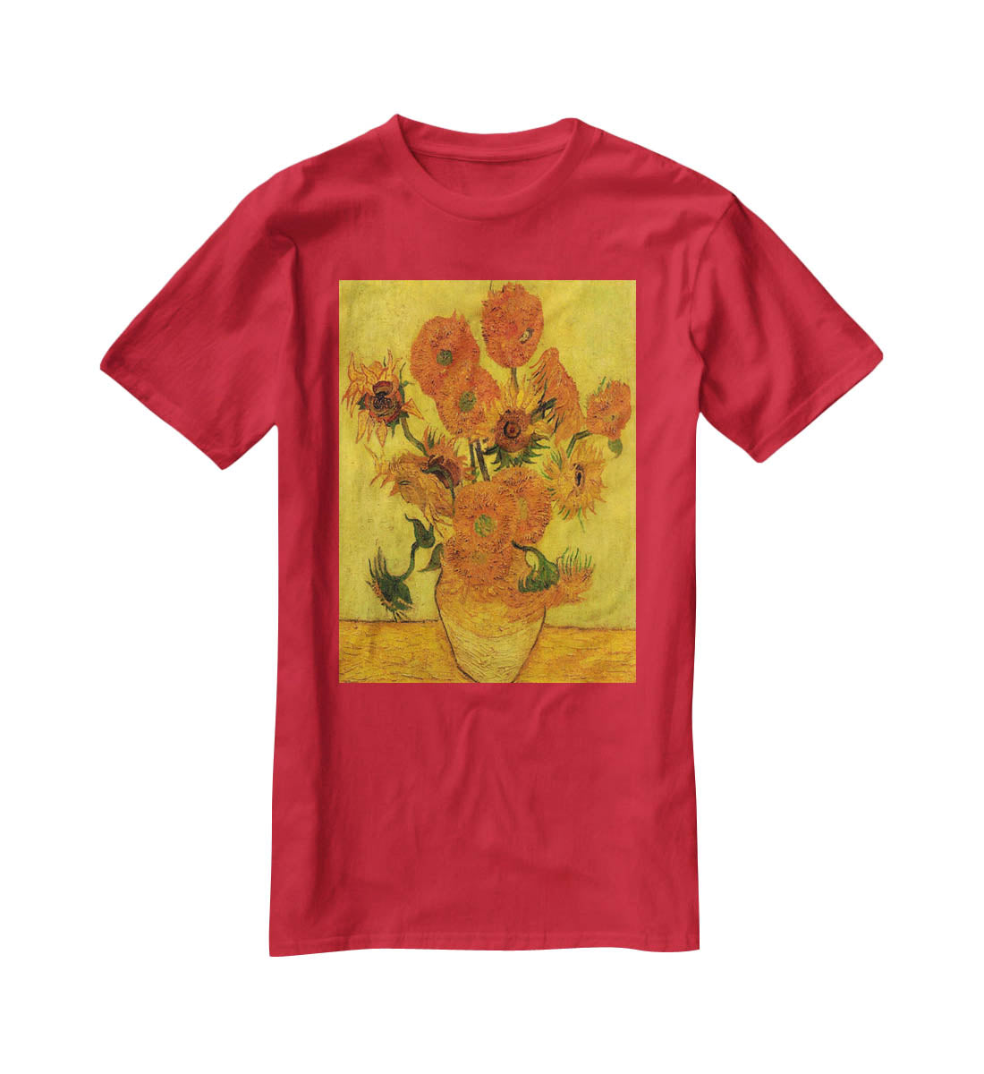 Still Life Vase with Fifteen Sunflowers 2 by Van Gogh T-Shirt - Canvas Art Rocks - 4