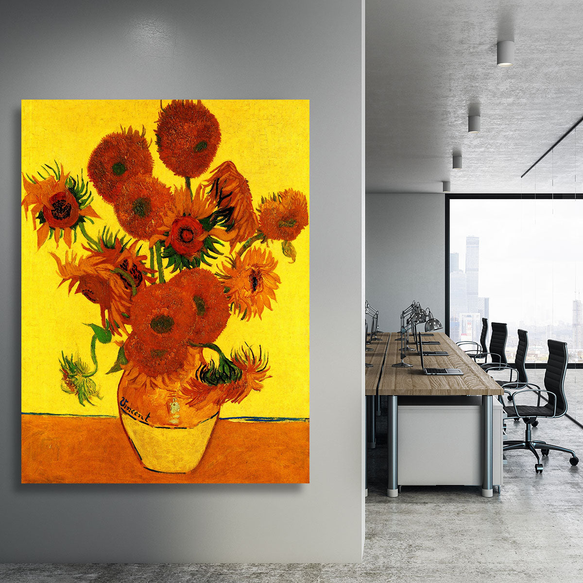 Still Life Vase with Fifteen Sunflowers 3 by Van Gogh Canvas Print or Poster - Canvas Art Rocks - 3