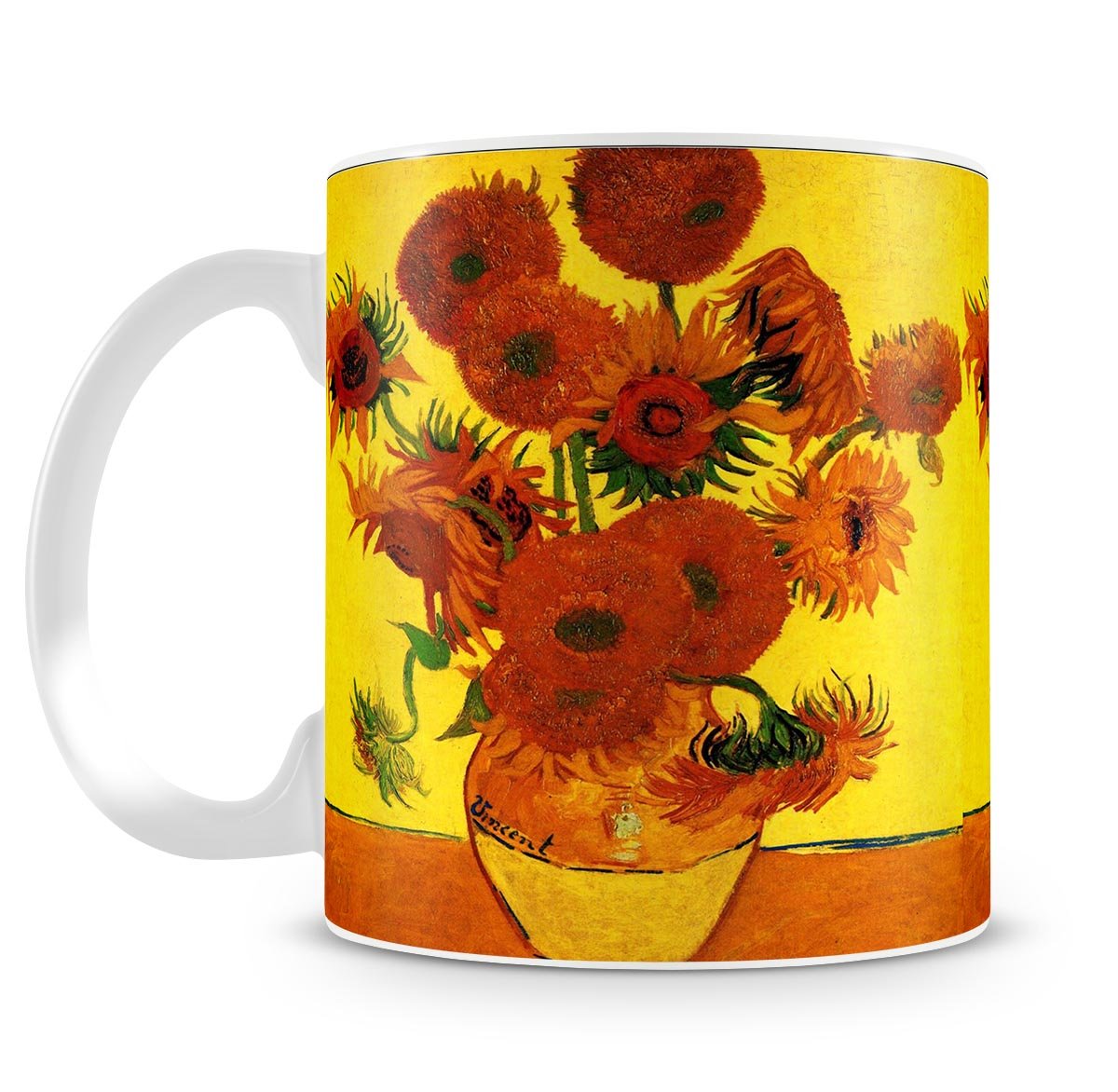 Still Life Vase with Fifteen Sunflowers 3 by Van Gogh Mug - Canvas Art Rocks - 4