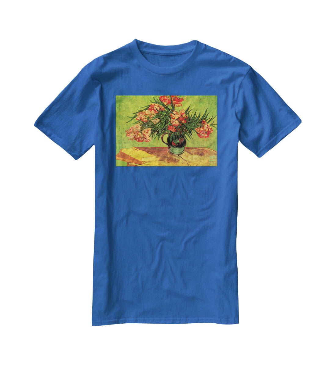 Still Life Vase with Oleanders and Books by Van Gogh T-Shirt - Canvas Art Rocks - 2