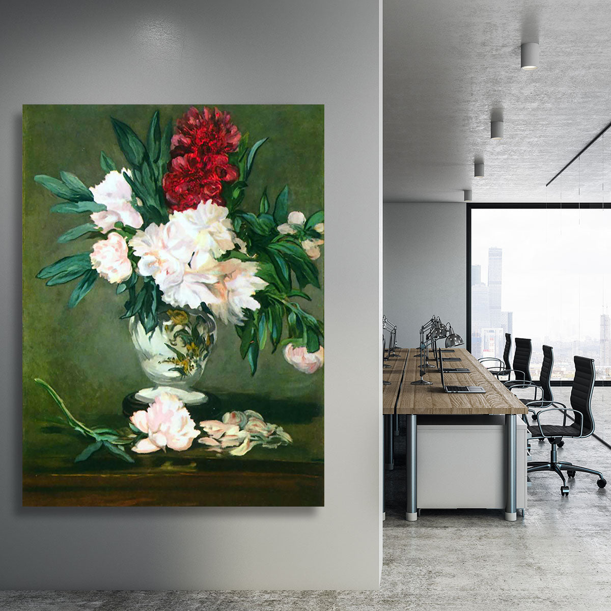 Still Life Vase with Peonies by Manet Canvas Print or Poster - Canvas Art Rocks - 3
