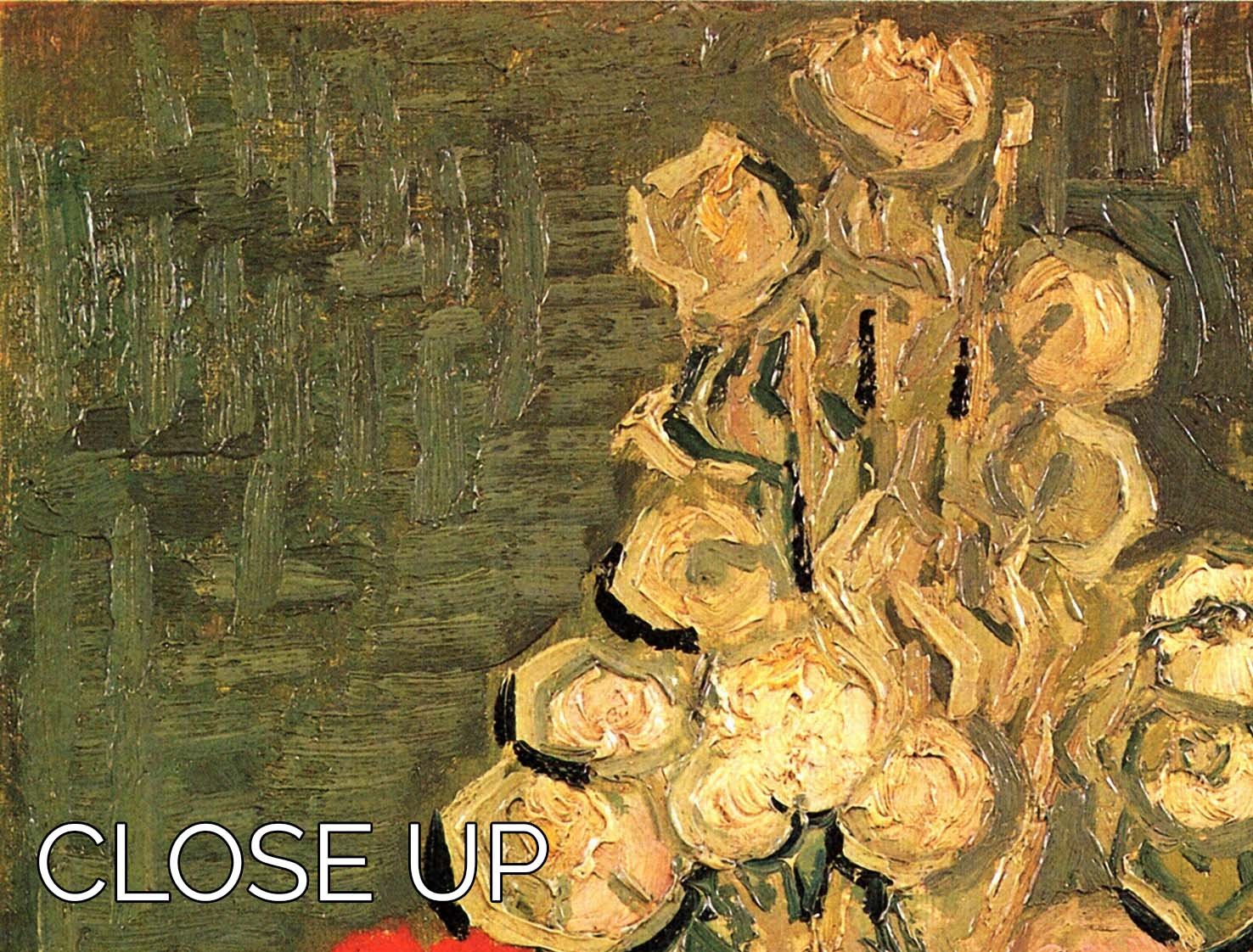 Still Life Vase with Rose-Mallows by Van Gogh 3 Split Panel Canvas Print - Canvas Art Rocks - 3