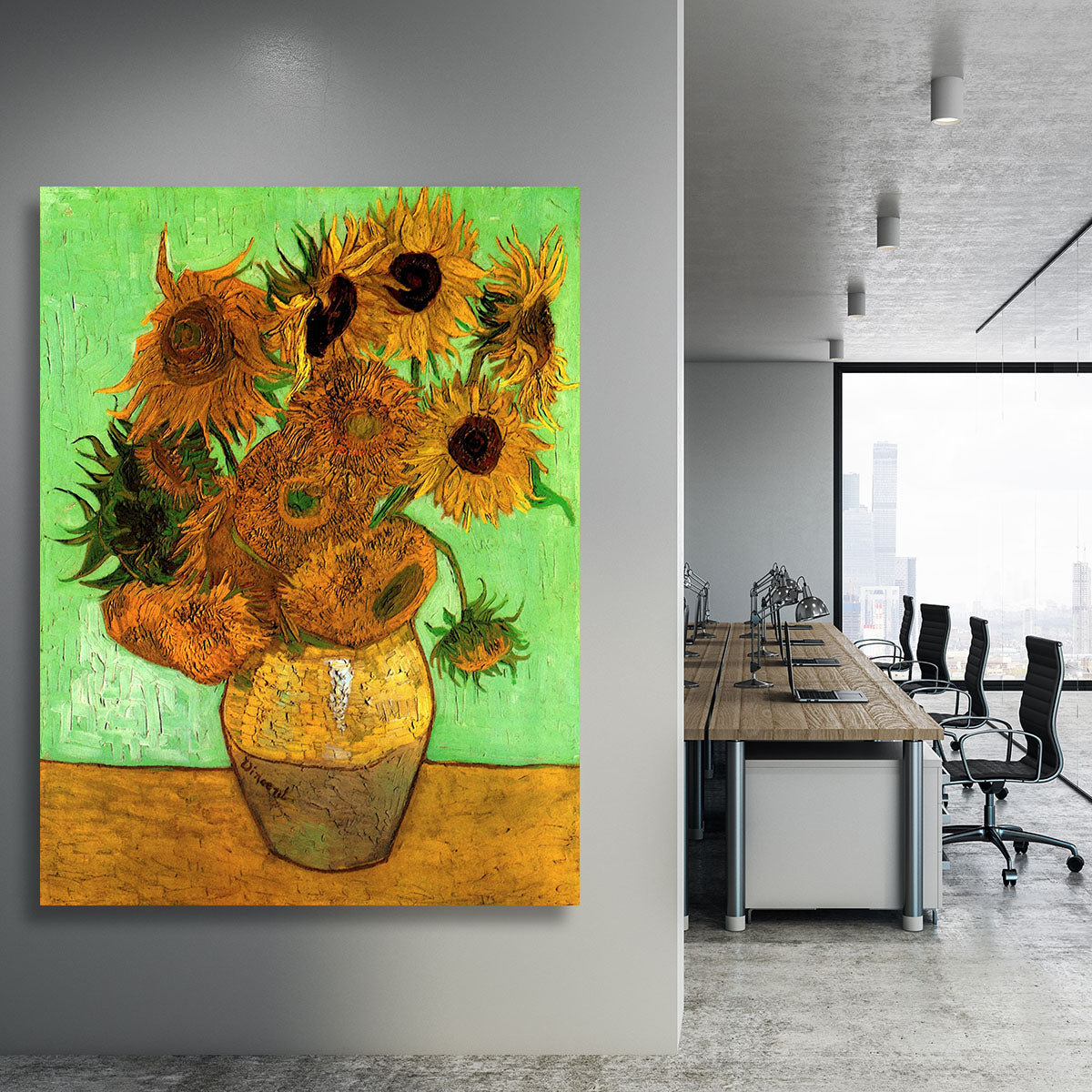 Still Life Vase with Twelve Sunflowers 2 by Van Gogh Canvas Print or Poster - Canvas Art Rocks - 3